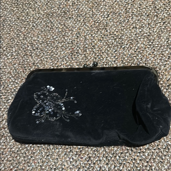 Elegant Black butterfly Clutch with Sequin Design - Picture 1 of 5